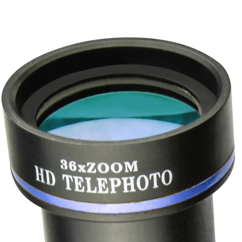 Single-lens telescope with green multi-layer coating objective lens